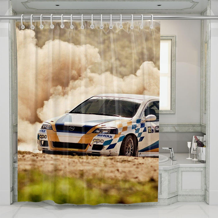 desert offroad car racing shower curtains