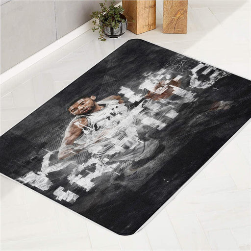 distort kyrie irving white jersey cavs bath rugs