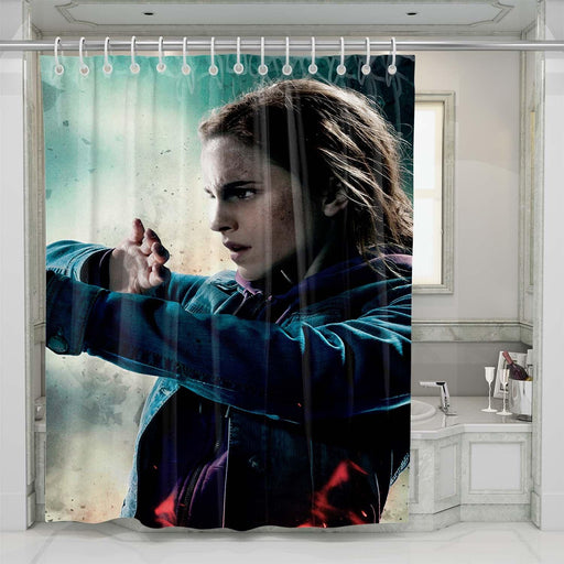 deathly hallow hermione shower curtains