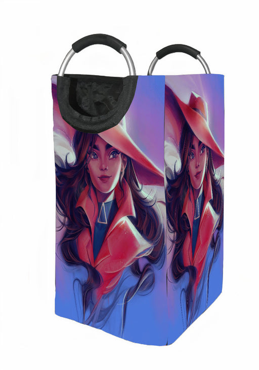 detail painting carmen sandiego Laundry Hamper | Laundry Basket