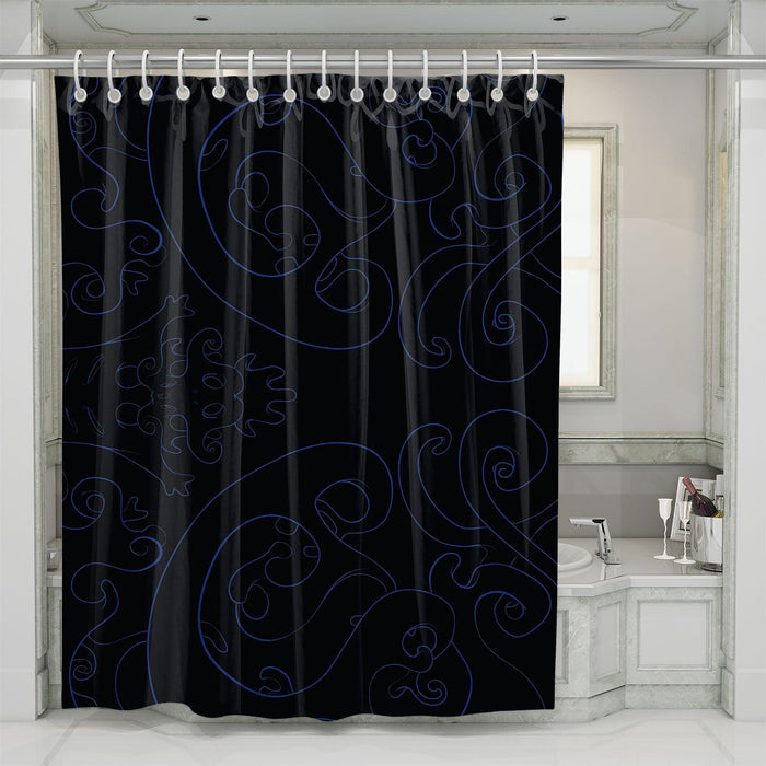 dragon element dark blue shower curtains