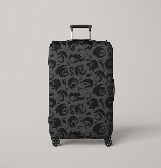 dragons silhouette dark pattern Luggage Cover | suitcase