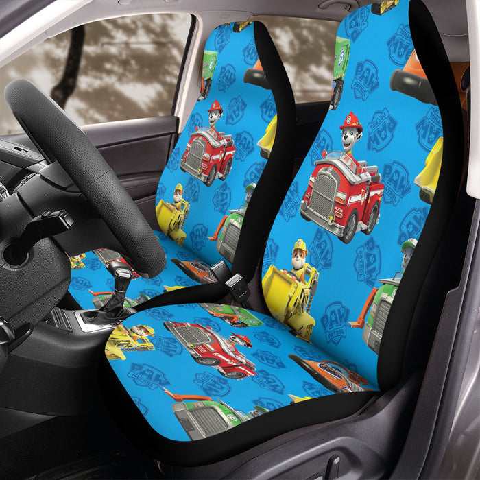 dogs driving paw patrol pattern Car Seat Covers