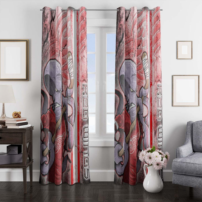 Detroit Red Wings Squid window Curtain