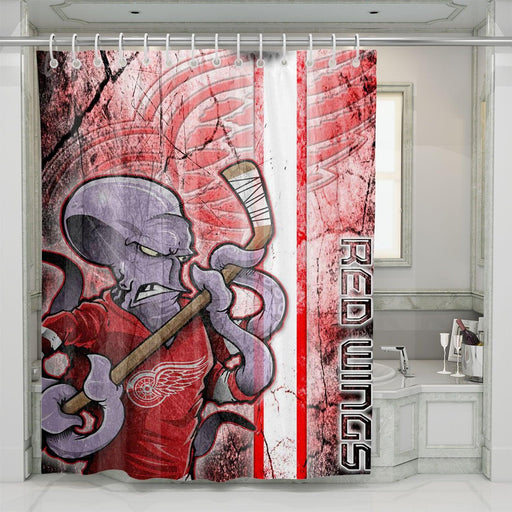 Detroit Red Wings Squid shower curtains