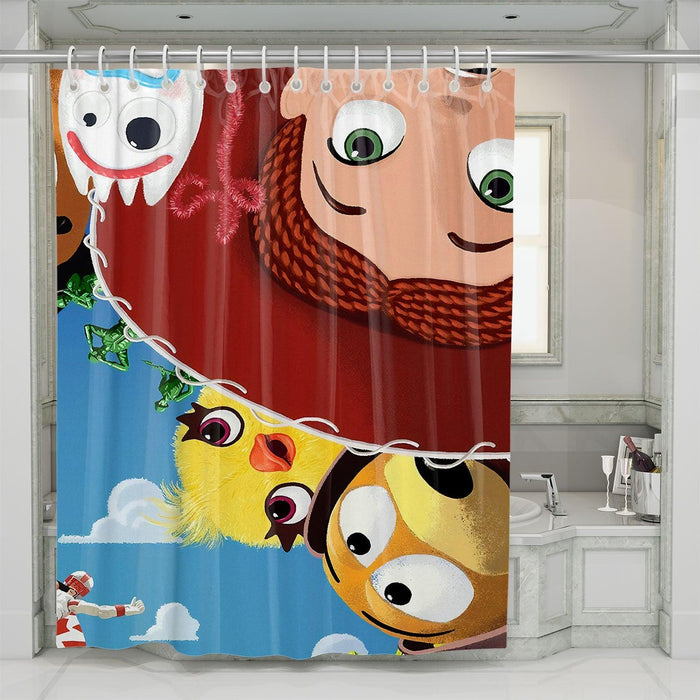 digital painting of character toy story shower curtains