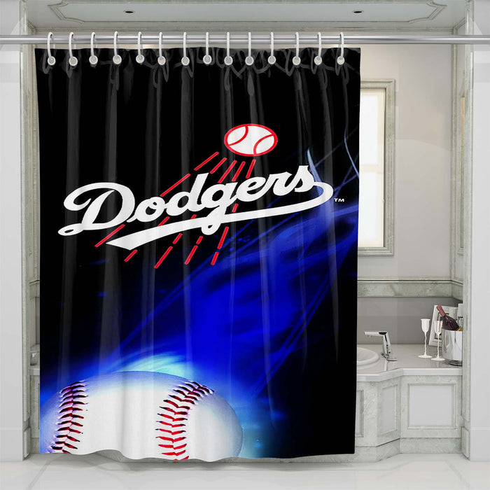 la dodgers baseball logo 1 shower curtains