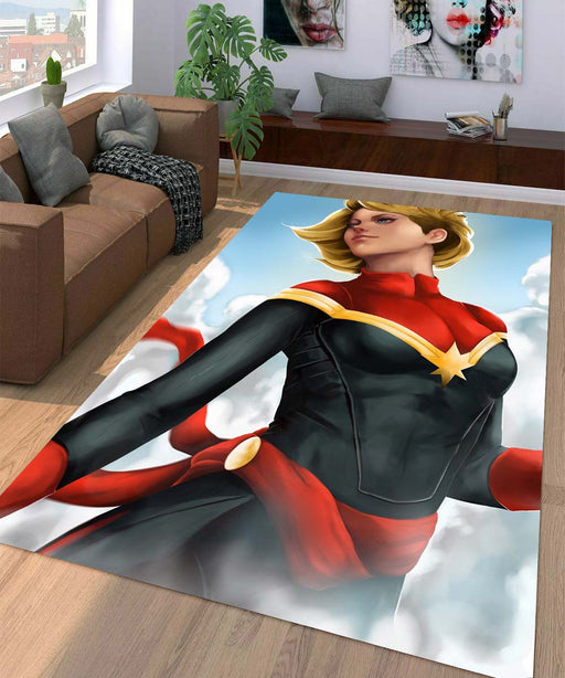 digital painting captain marvel Living room carpet rugs