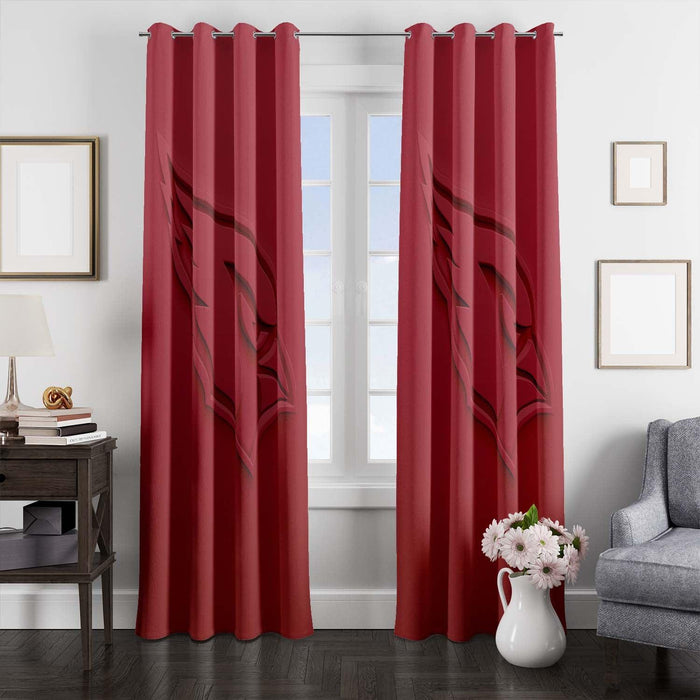 dimension logo red arizona cardinals window Curtain