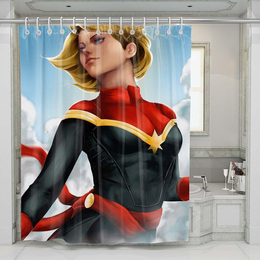 digital painting captain marvel shower curtains