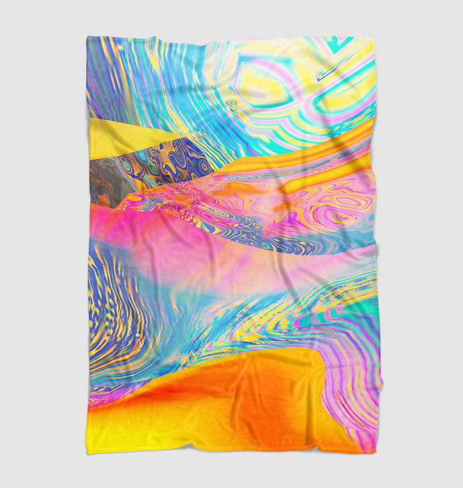 dreamy color turbulence aesthetic Ultra soft fleece blanket