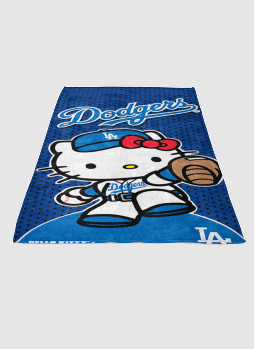 LA DODGERS HELLO KITTY soft fleece blanket