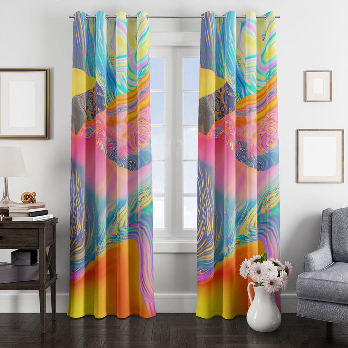 dreamy color turbulence aesthetic window Curtain