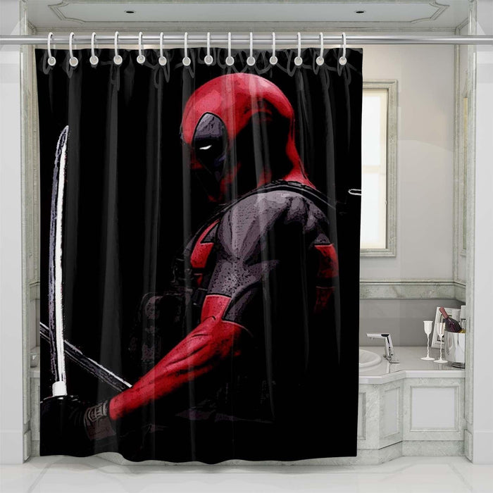 digital painting deadpool shower curtains