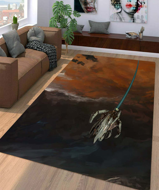 digital painting illustration thrasher Living room carpet rugs