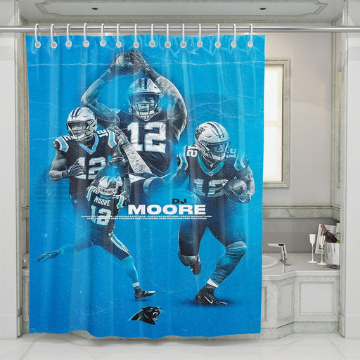 dj moore from carolina panthers nfl player shower curtains