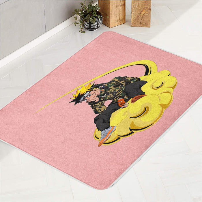 dragon ball x naruto x bathing ape bath rugs