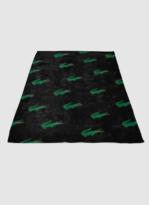 lacoste black soft fleece blanket