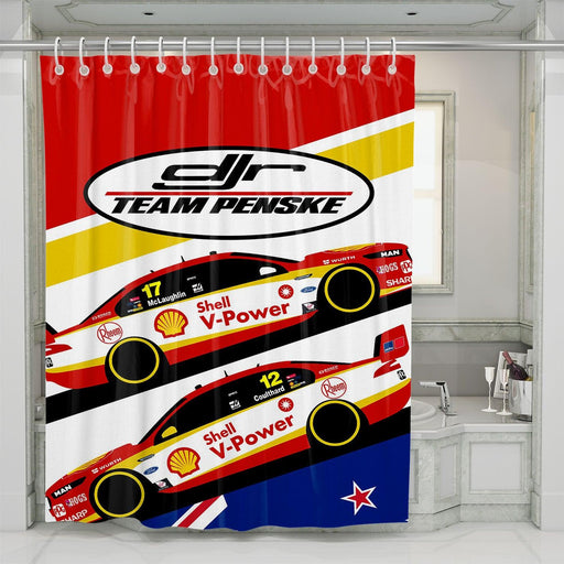 djr team penske racing shower curtains