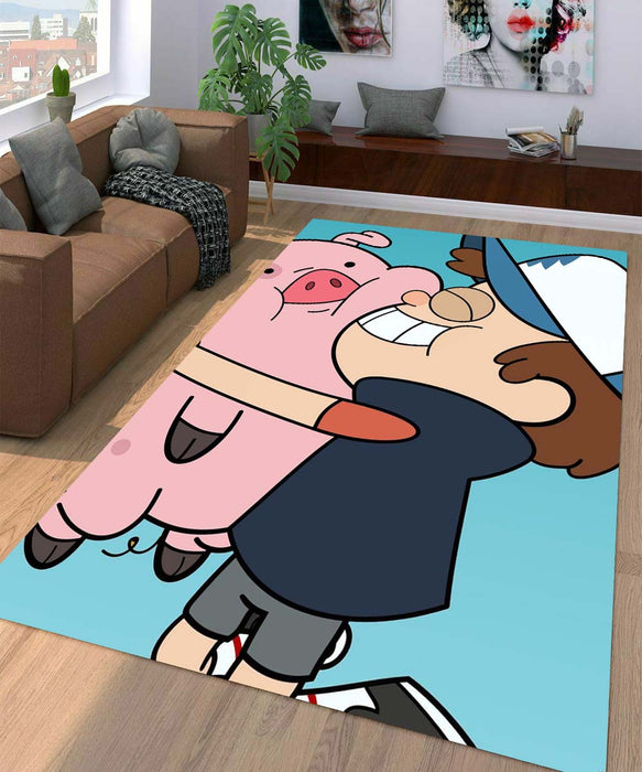 dipper and pig gravity falls Living room carpet rugs