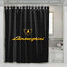 lamborghini logo carbon shower curtains