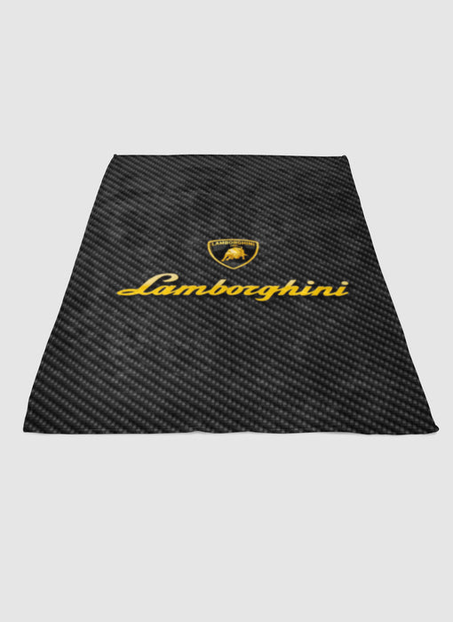 Lamborghini logo carbon soft fleece blanket