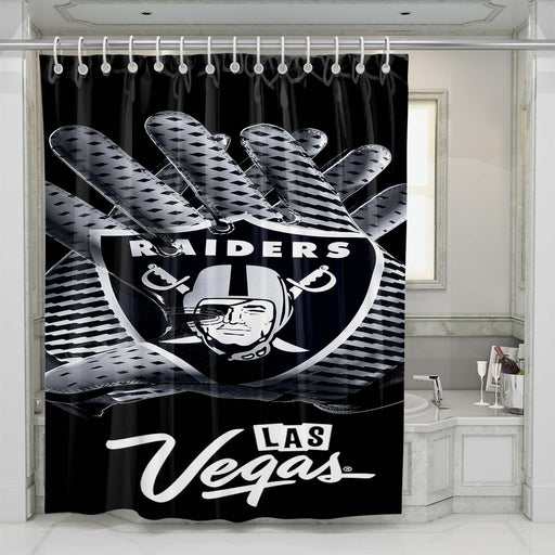 las vegas raiders gloves shower curtains