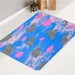 earth sky blue lines bath rugs