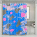 earth sky blue lines shower curtains