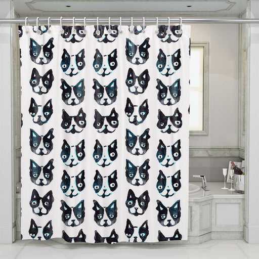 dog and cat water color shower curtains