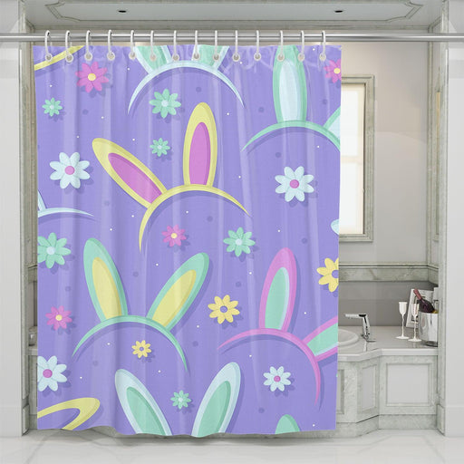 easter bunny headband shower curtains