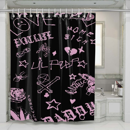 lil peep tattoo concept shower curtains