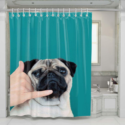 dog calling shower curtains