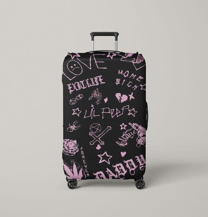 lil peep tattoo concept Luggage Cover | suitcase