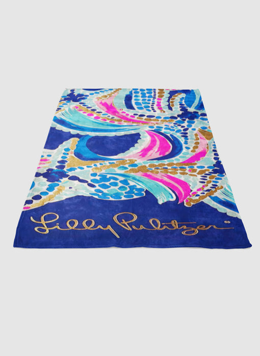 LILLY PULITZER OCEAN JEWELS soft fleece blanket