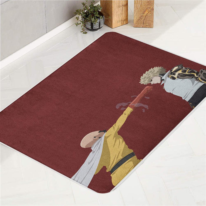 enemy vs saitama punch bath rugs