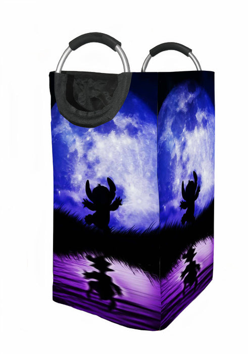 lilo and stich moon silhouette Laundry Hamper | Laundry Basket