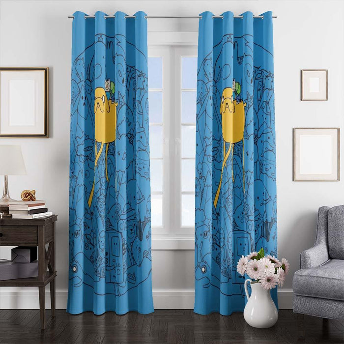 doodle adventure time window curtains