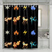 elements of pokemon species shower curtains