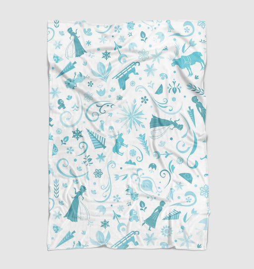 elsa and anna silhouette from frozen Ultra soft fleece blanket