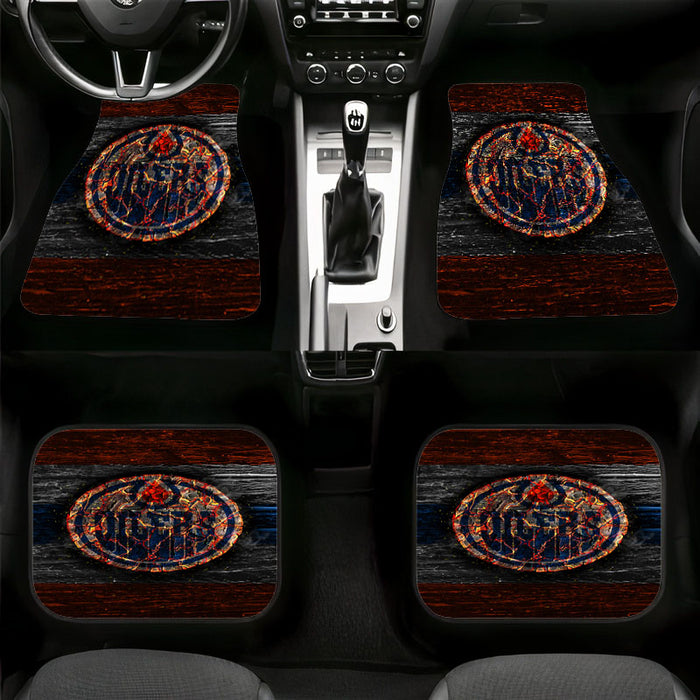 edmonton oilers fire logo Car floor mats Universal fit