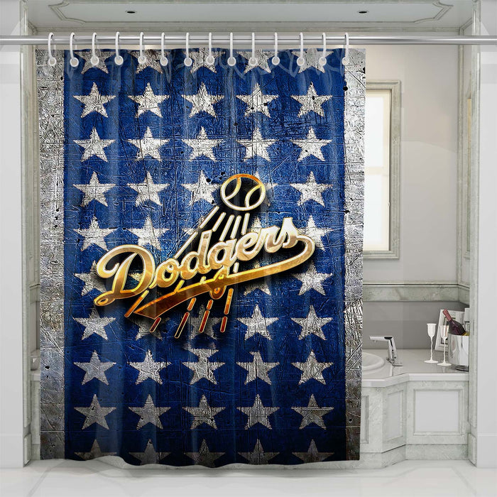 los angeles dodgers flag shower curtains