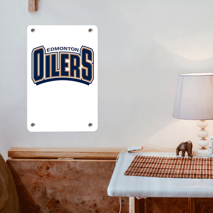 edmonton oilers white logo Poster Metal print wall art