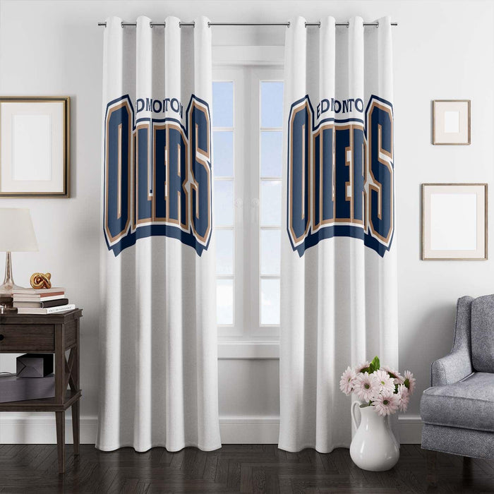 edmonton oilers white logo window Curtain