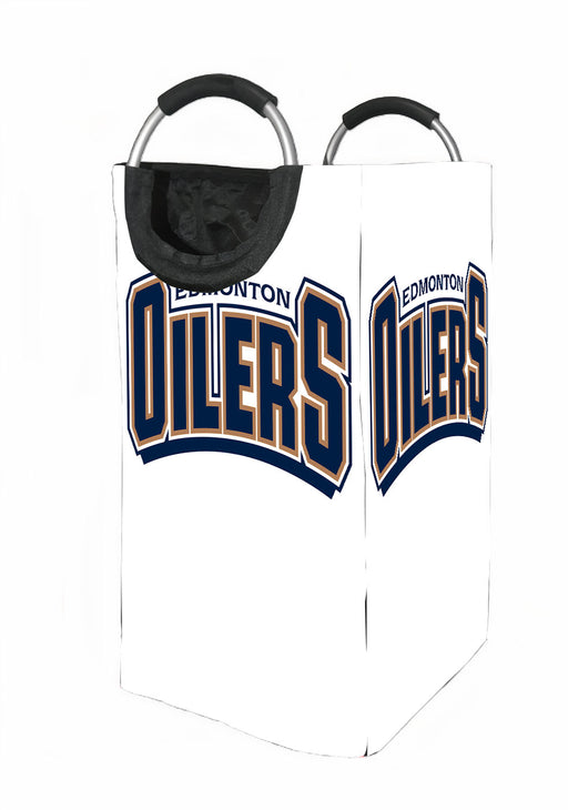 edmonton oilers white logo Laundry Hamper | Laundry Basket