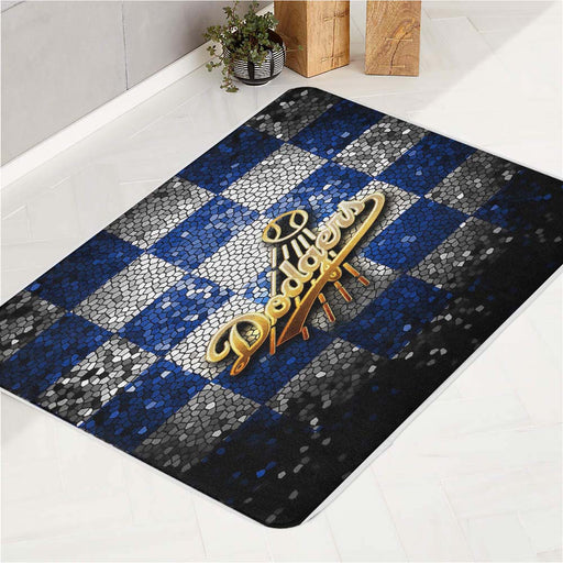 Los Angeles Dodgers glitter logo bath rugs