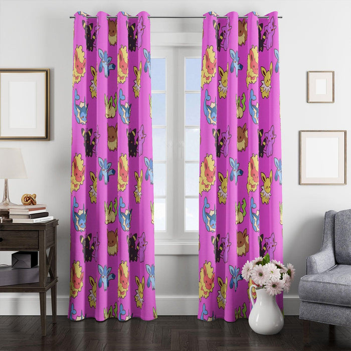 espeon flareon and friends window Curtain