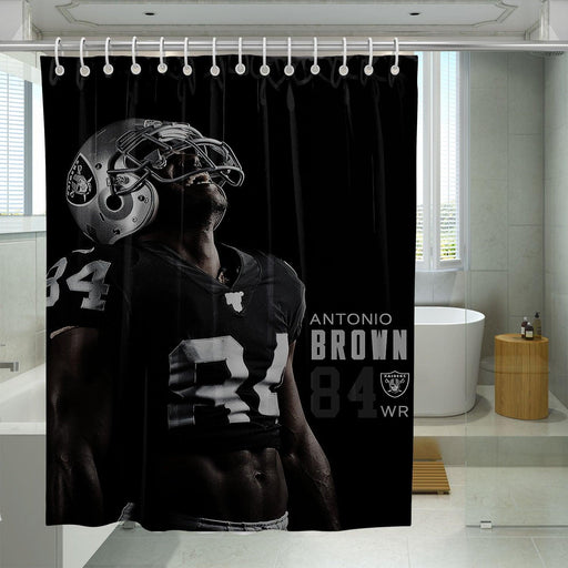 emotional antonio brown raiders shower curtains