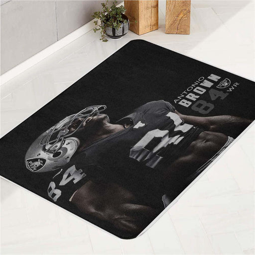 emotional antonio brown raiders bath rugs