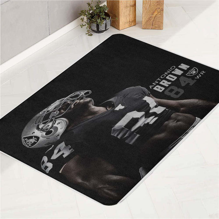 emotional antonio brown raiders bath rugs